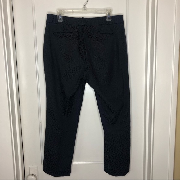 Banana Republic navy blue cropped pants jacquard print size 10 - Picture 3 of 11